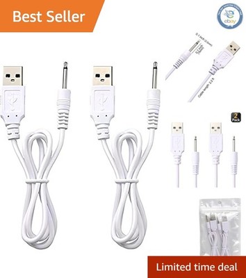 2 Pack  Fast Charging USB Cords - Universal 2.5mm DC for All Your Devices