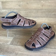 Sandali da uomo Marks & Spencer pescatore nabuk in pelle marrone UK 11 - EU 46