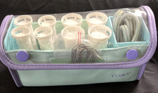 Vintage Clairol Set To Go Travel Hot Rollers Model TS-8 Aqua Purple Tested Works