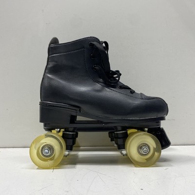 Brandless Women Quad Black Synthetic Leather Lace-Up Roller Skates Size 7.5