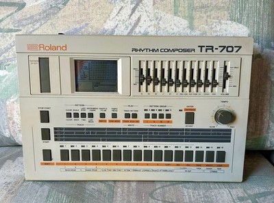 Roland TR-707 MIDI Rhythm Composer Drum Machine w/ Manual & Power