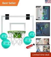 Fun Indoor Basketball Game - Glow in the Dark Mini Hoop with Pump Storage Ease