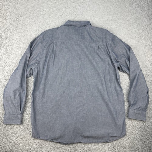 CARHARTT Chambray Shirt Mens Large Blue Long Sleeve Button Down Loose Fit - Picture 2 of 11