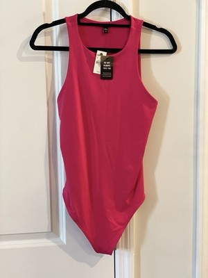 Express Body Contour Pink Sleeveless Bodysuit Top Size M NWT