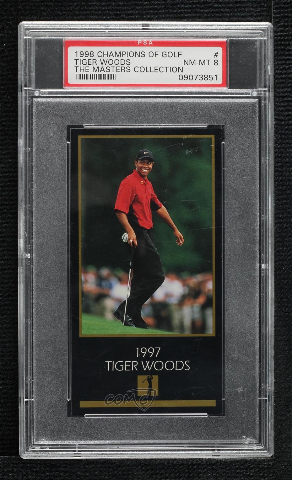 1993-98 Champions of Golf: The Masters Collection Tiger Woods #1997 PSA 8