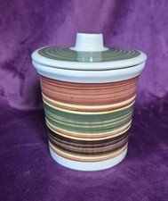 Vintage Dragon Pottery Rhayader  Wales Striped Lidded Jar