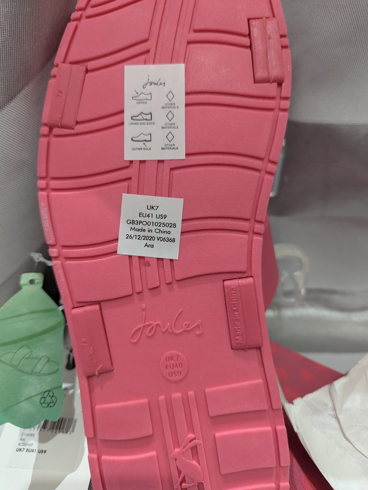 Joules ARA Ladies Rosehip Sandals Size UK 7 RRP £19.99 image 10