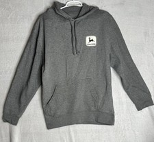 John Deere Hoodie Adult Large Grey Long Sleeve Workwear Casual Men's Pullover