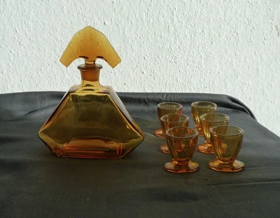 altes Likörset  -  Karaffe + 6 Gläser - - Bild 1 von 4