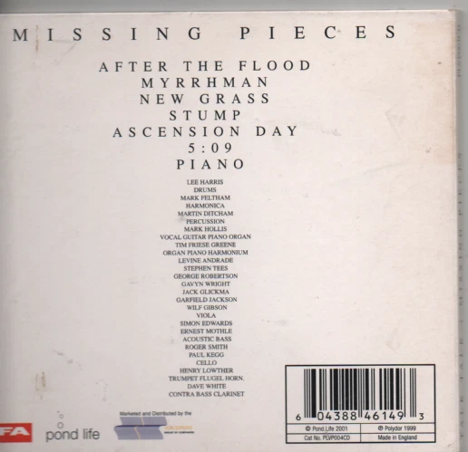 CD  Talk Talk/  Missing Pieces/ 7 Songs/ 2001 /Mark Hollis Digipak - Bild 3 von 3