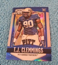2015 Panini Prizm Draft Picks TJ Clemmings Pittsburgh Blue Rookie 70/75 #238