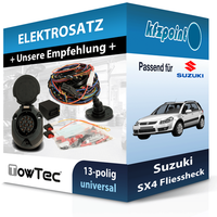 Towtec E-Satz 13Polig Universell Passend für Suzuki SX4 Fliessheck Elektrosatz