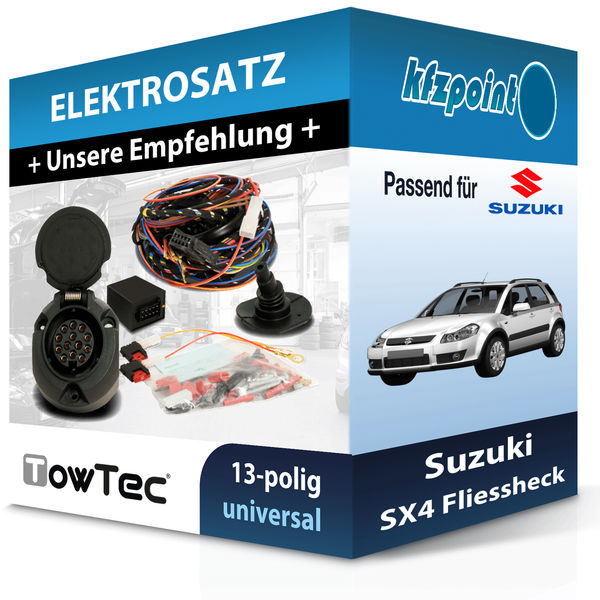 Towtec E-Satz 13Polig Universell Passend für Suzuki SX4 Fliessheck Elektrosatz-image