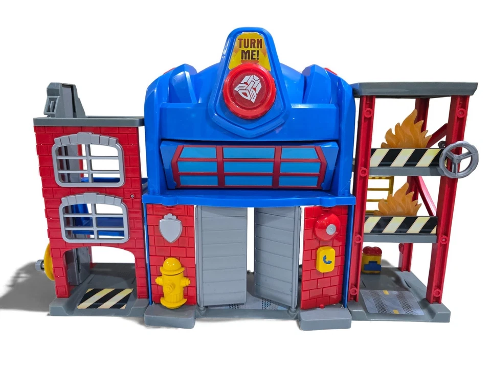 Transformers Rescue Bots Optimus Electronic Fire Station Prime Playset  9 Figs! - Image 3 of 4