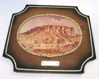 Western Stagecoach 7x9 Oval Rope Framed Canvas Print on 11x13 Pine Wood Plaque — photo 1
