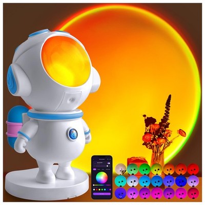 Astronaut Sunset Lamp Projector - 720° Magnetic Rotating RGB LED Night Light,...