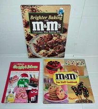 Lot 3 Mars M & M's Candy Cookbooks Bright Ideas Fun Stuff Baking m&m Recipes +