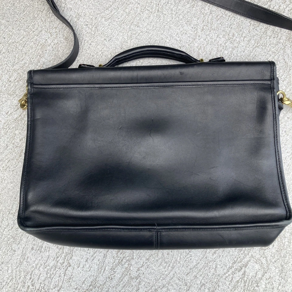 COACH 5265 Vintage Black Glove Leather Briefbag Business Bag Messenger - Image 2 of 4