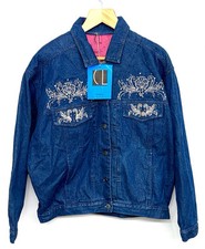 Carole Little Sport vintage 90s embroidered/studded Blue denim jacket New W/tags