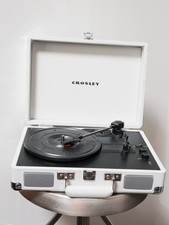 Untested CROSLEY Cruiser White CR8005D-WS Portable Turntable Vinyl Record Player
