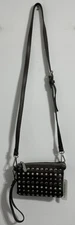 Charming Charlie Crossbody Shoulder Bag Handbag Wristlet Gunmetal Rhinestone NEW