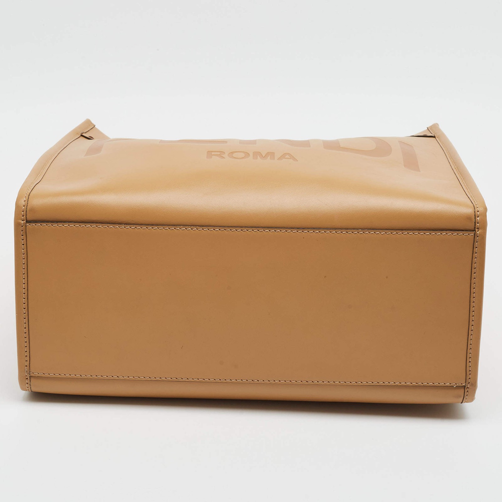 Fendi Sunshine Medium Tan Leather Shopper Tote image 6