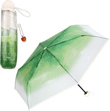 Tabi suru Kissa x Wpc. Folding Vinyl Umbrella Green Cream Soda Design NEW