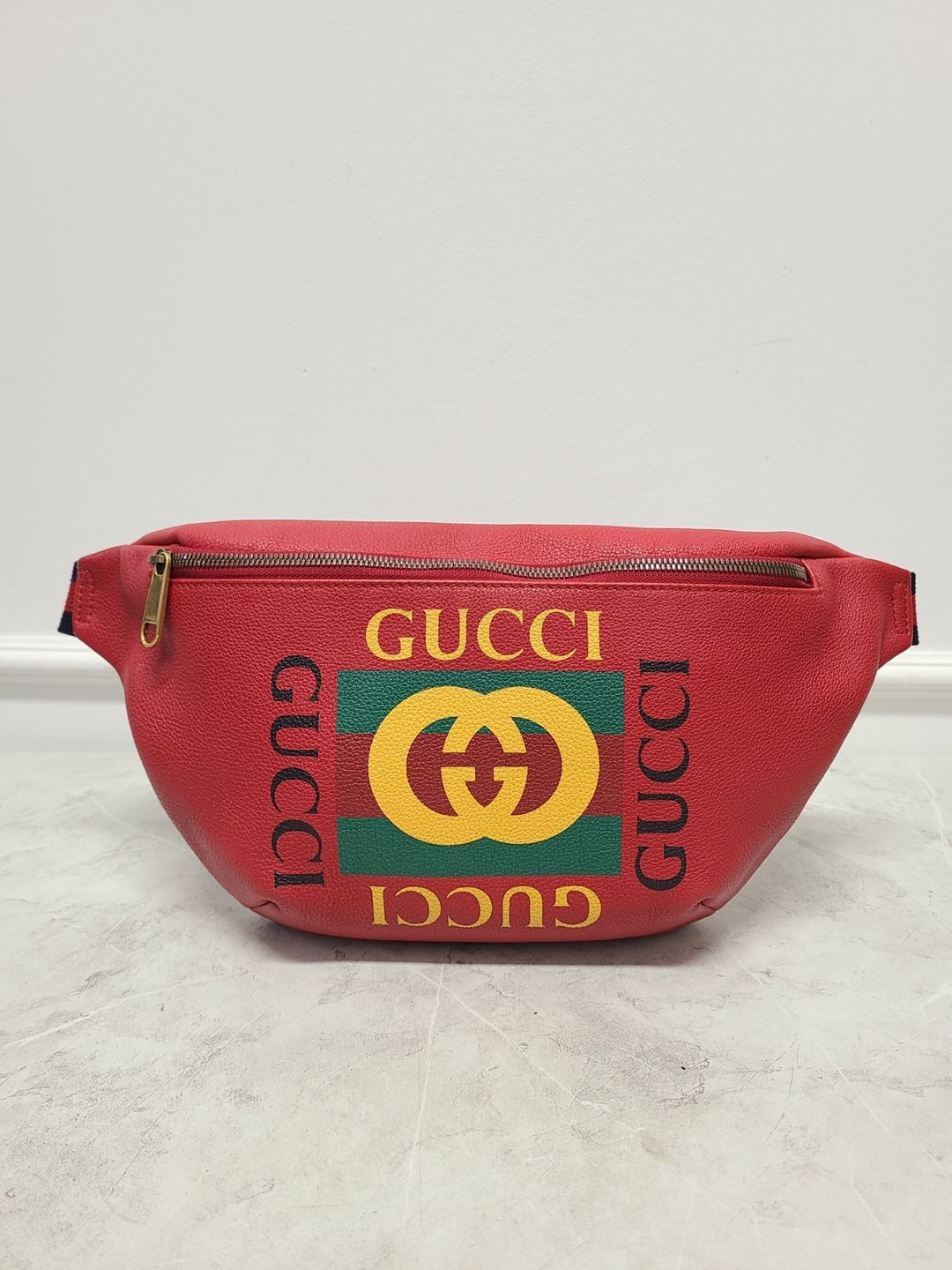 Gucci Red Box Logo Printing Leather Hip Bag Large SKU123 | eBay Gucci Red Box Logo Printing Leather Hip Bag Large SKU123 | eBay