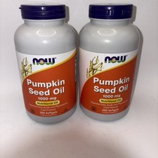 2 Pack Of NOW FOODS Pumpkin Seed Oil 1000 mg 200 Softgels