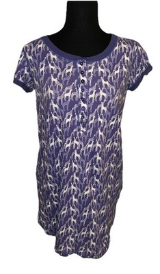 Grand Essex Small Giraffe Print Purple Short Sleeve Pullover Sleepwear Shirt