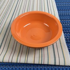 Fiesta Cereal Bowl Orange Round Solid Ceramic Made In USA Fiestaware Kitchen