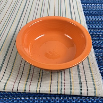Fiesta Cereal Bowl Orange Round Solid Ceramic Made In USA Fiestaware Kitchen