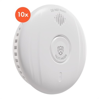 10x Rauchmelder Set, 10 Jahre Batterielaufzeit, Feuermelder mit Magnetpad 85 dB 
