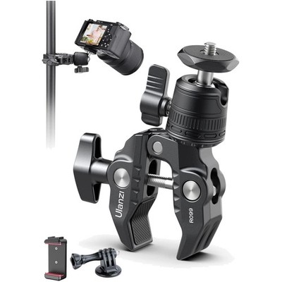 Versatile ULANZI Super Clamp Mount for Bicycle & Motorcycle Cameras - Black
