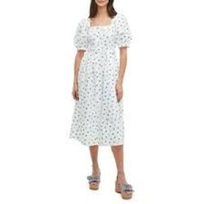 Kate Spade White Dainty Bloom Poplin Midi Dress Size 14