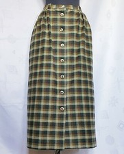 AUSTRIA VINTAGE OKTOBERFEST DIRNDL TYROL PLAID WOOL WOMENS SKIRT US 8 EU 36