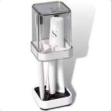 Toothbrush Holder With Cup/cover Contains 3 Slots Compatible With Conventional T