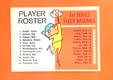 1963 Fleer Baseball Checklist 1-66      CENTERED AND SHARP CORNERS