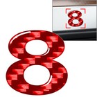 Window Door Wall Car Badge Emblem Number Signs Decals Stickers Carbon Red #8