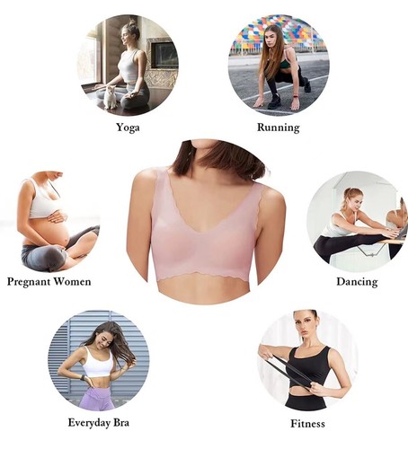For Women female Seamless Bra Comfortable Wirefree Sport Yoga One Size Tank Tops - Picture 23 of 26