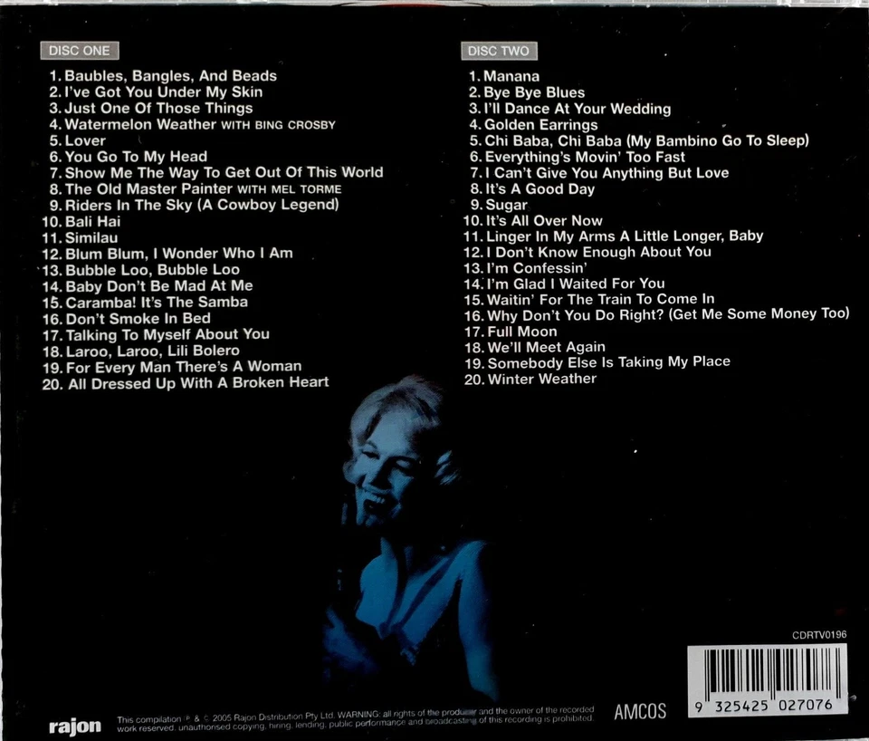 Peggy Lee - The Definitive Collection 1942-1953 2CD (2004) Rajon CDRTV0196-NEW - Image 2 of 2