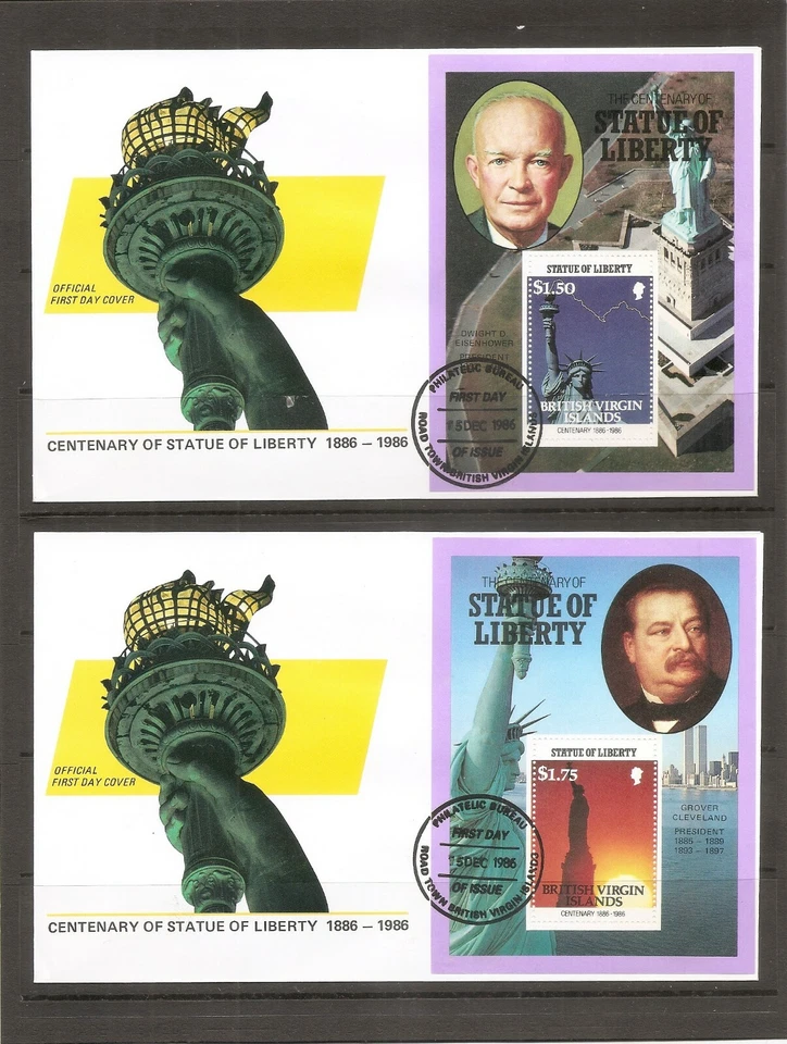 British Virgin Island SC # 559-567 Statue Of Liberty Centenary FDC. Souvenir S . - Image 3 of 4