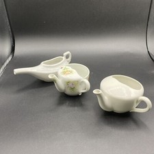 3 Antique Porcelain Invalid Feeders Feeder Lot 1 Boat 2 Round