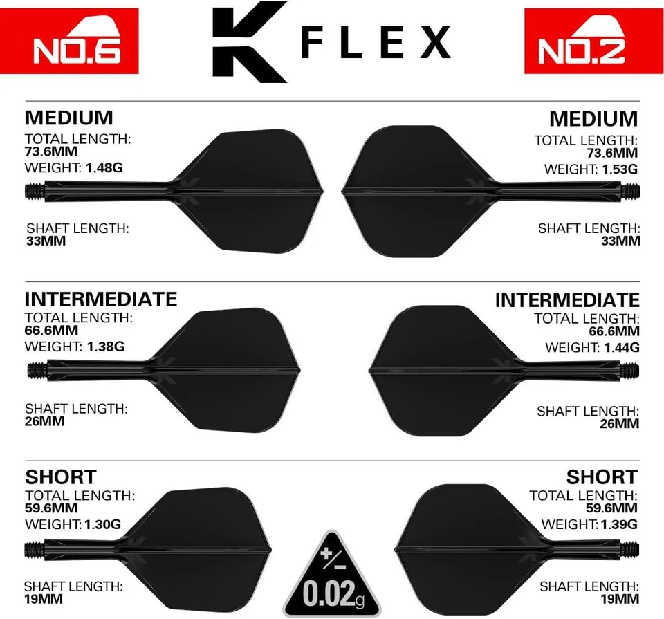 K Flex Dart Flights All in One Dart Flights and Stem Sets Combined - Image 2 of 4