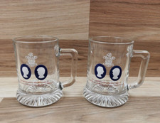 2 x Prince Charles and Lady Diana Commemorative Glass Tankards - 1981