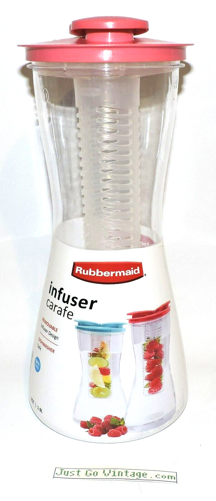 Rubbermaid 2QT 1.9L Fruit Infusion Infuser Pitcher Water Tea Spirits Carafe, NEW