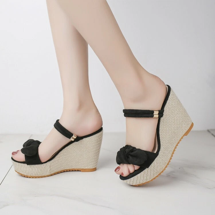 Same Day Delivery Items Prime ctdiral Wedges Shoes for Women Thick Sole  Vintage Outdoor Casual Elegant High Heels Strappy Wedges Casual Platform