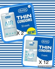 Lot Of Durex Air Extra Thin Transparent Natural Rubber Latex Condoms for Men 56