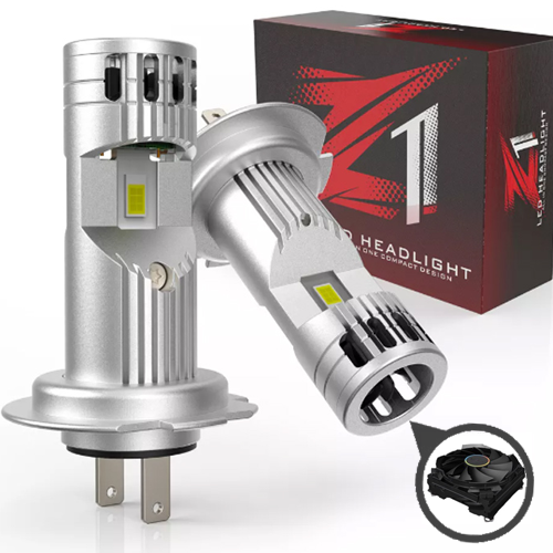 Z1 Lampadine H7 faro per auto LED con ventola integrata fari canbus 4400lm 6000k