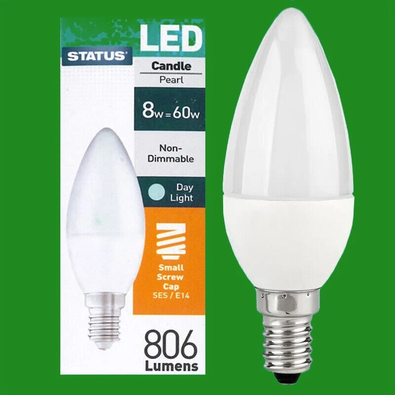 8x 8W (=60W) LED Bougie Ses E14 6500K Lumière Jour Blanc Petit Vis Ampoule - Photo 1/1